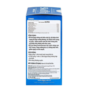 Viên uống Men’s Ginseng Alipas Ecogreen cải thiện rối loạn cương dương (30 viên)