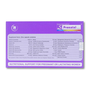 Viên uống S Prenatal bổ sung vitamin và khoáng chất (30 viên)