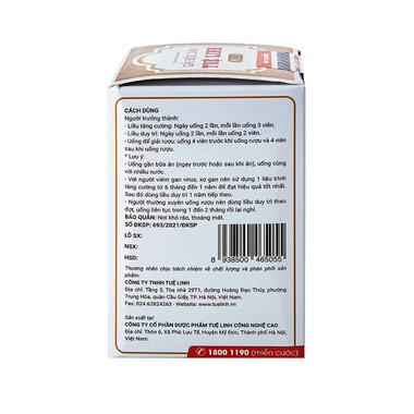 Viên uống Tuệ Linh Plus hỗ trợ giải độc gan, tăng cường chức năng gan (60 viên)