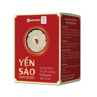 Yến sào Nam Dược - Tổ yến chưng đường phèn (Hộp 6 lọ)