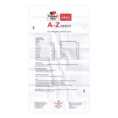 Viên uống A-Z Depot Doppelherz Aktiv bổ sung vitamin và khoáng chất (3 vỉ x 10 viên)