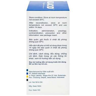 Cốm pha hỗn dịch uống Klacid 125mg/5ml