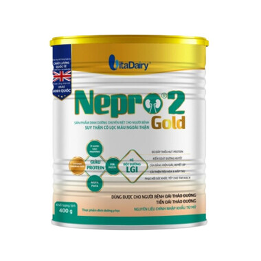 Sữa bột Nepro 2 Gold VitaDairy cung cấp dinh dưỡng dành cho người suy thận (400g)