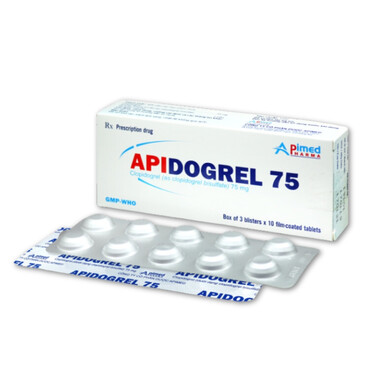 Thuốc APIDOGREL 75 Apimed chống đông và làm tan huyết khối 30 viên