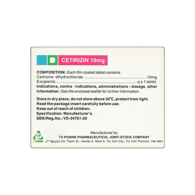 Thuốc Cetirizin 10mg