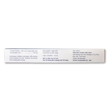 Thuốc Fexofenadine 60mg Stada điều trị viêm mũi dị ứng theo mùa, mày đay vô căn mạn tính (10 viên)