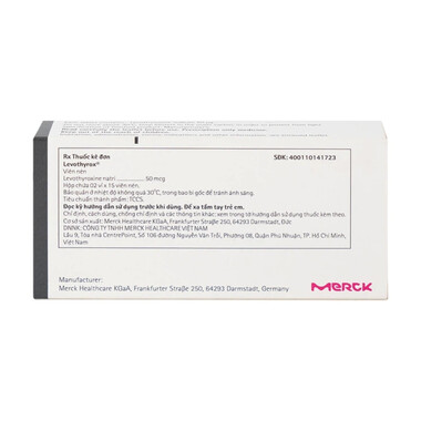 Thuốc Levothyrox 50 Merck điều trị bướu giáp, suy giáp, ung thư giáp (3 vỉ x 10 viên)