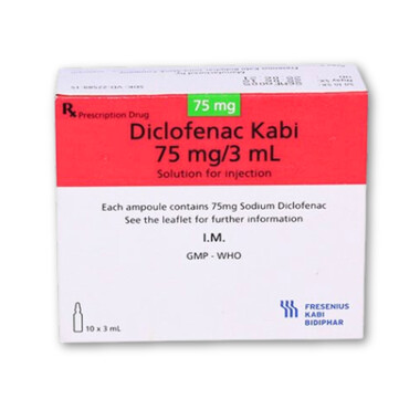 Thuốc tiêm Diclofenac 75mg/3ml điều trị đợt cấp viêm và thoái hóa thấp khớp (10 ống x 3ml)