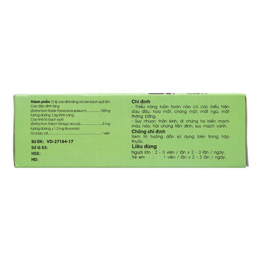 Viên bao đường hoạt huyết dưỡng não Dutamginko (5 vỉ x 20 viên)
