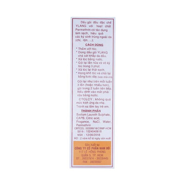 Dầu Gội Y Lang Chí - Làm sạch chấy, ký sinh trùng hiệu quả (100ml)