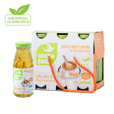 Nước yến sào và đông trùng hạ thảo Green Bird Hộp x 06 Chai