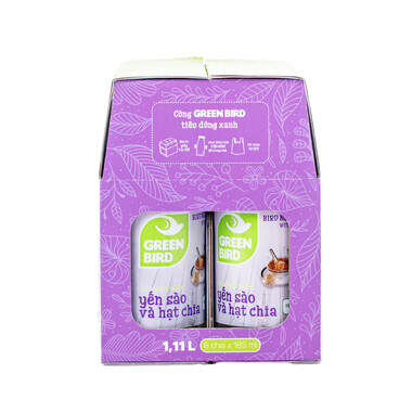 Nước yến sào và hạt chia Green Bird Hộp 06 chai