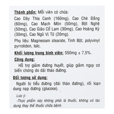 Thanh Đường An – Hỗ trợ giảm đường huyết hiệu quả (Hộp 60 Viên)