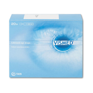Thuốc nhỏ mắt Vismed 0,18% điều trị khô mắt, viêm giác mạc (20 ống x 0.3ml)