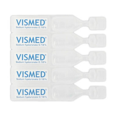 Thuốc nhỏ mắt Vismed 0,18% điều trị khô mắt, viêm giác mạc (20 ống x 0.3ml)