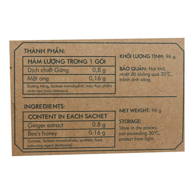 Trà gừng mật ong Hati – Hỗ trợ giải cảm, giảm đầy hơi (hộp 24 gói x 4g)