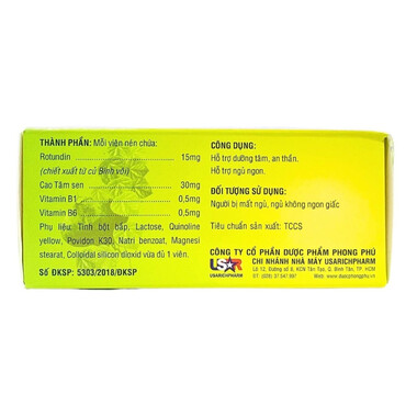 Thực phẩm bảo vệ sức khoẻ USA ROTIN-F hỗ trợ ngủ ngon (10 vỉ x 10 viên)
