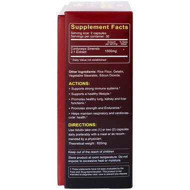 Viên uống Đông Trùng Hạ Thảo Dr Life Natural Herb Cordyceps 1500mg