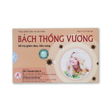 Bách Thống Vương - Viên uống hỗ trợ giảm đau, tiêu sưng đau đầu (Hộp x 30 viên)