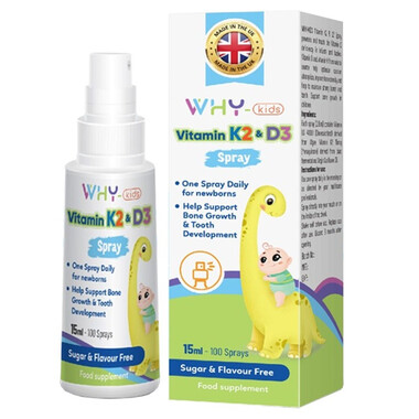 Chai xịt bổ sung vitamin D3 & K2 Why-kids