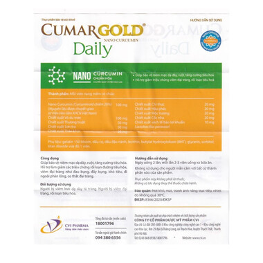 Đại Tràng Cumargold cải thiện rối loạn tiêu hoá (Hộp 20 viên)