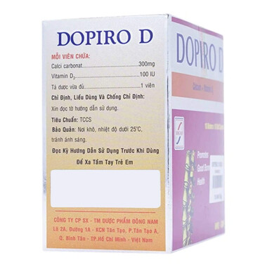 Thuốc Dopiro D Đông Nam – Hỗ Trợ điều trị loãng xương, còi xương (10 vỉ x 10 viên)
