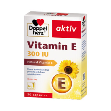 Doppelherz Aktiv Vitamin E - Bảo vệ da, làm chậm quá trình lão hoá (Hộp 30 viên)