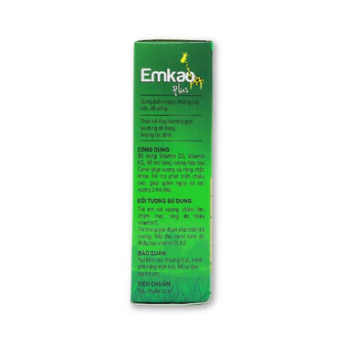 Emkao Plus – Vitamin D3 và K2, giúp trẻ phát triển chiều cao (5ml)