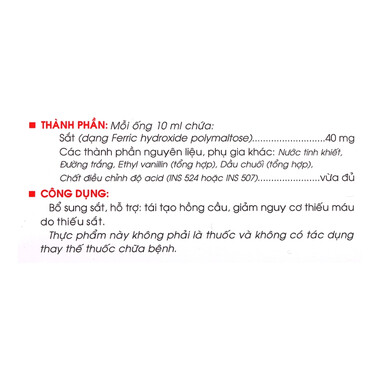 Thực phẩm bảo vệ sức khỏe Feritonic - Bổ Sung Sắt & Axit Folic Hộp 20 Ống