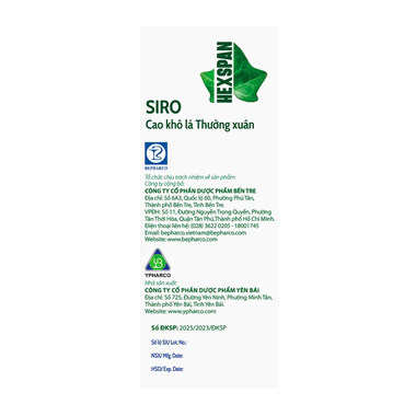 Hexspan 100ml - Hỗ trợ giảm ho, giảm đờm, viêm phế quản
