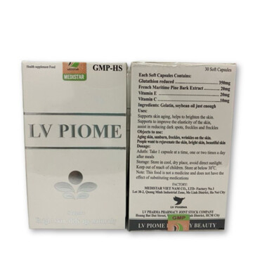 Lv Piome - Viên uống hỗ trợ làm sáng da, chống lão hoá (Hộp x 30 viên)