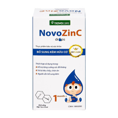 NovoZinc Drops 15ml - Bổ sung kẽm hữu cơ, tăng đề kháng giúp bé ăn ngon