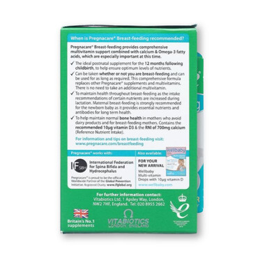 Vitabiotics Pregnacare Breast-feeding - Viên uống bổ sung vitamin và khoáng chất cho phụ nữ cho con bú (Hộp x 84 viên)