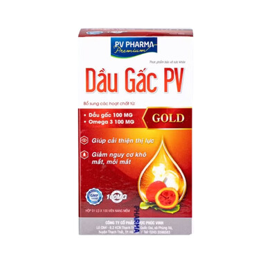 Viên uống PV Dầu Gấc Gold - Hỗ trợ sức khỏe đôi mắt (Hộp 100 viên)