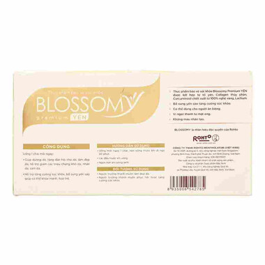 Rohto Blossomy Premium Yến đẹp da và tăng cường sức khỏe (Hộp 10 chai)