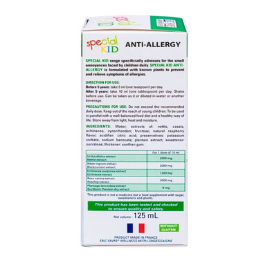 Siro Special Kid Anti-Allergies giảm dị ứng, mẩn ngứa, mề đay 125ml