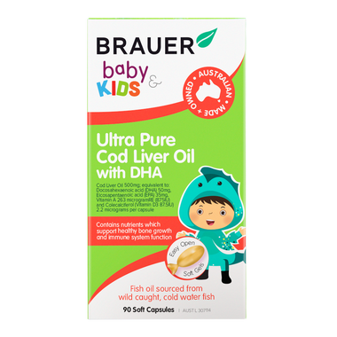 Viên uống Brauer Ultra Pure Cod Liver Oil With DHA