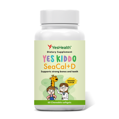 Viên uống YesHealth Yes Kiddo Seacal+D giúp bổ sung Canxi và Vitamin D3 (Hộp 60 viên)