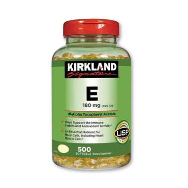 Vitamin E Kirkland 180mg - Vitamin hỗ trợ sức khoẻ của Mỹ (Chai x 500 viên)