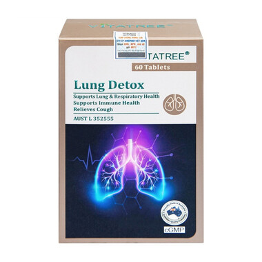 Viên uống Vitatree Lung Detox hỗ trợ giảm ho, bảo vệ đường hô hấp - Hộp 60 viên