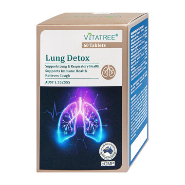 Viên uống Vitatree Lung Detox hỗ trợ giảm ho, bảo vệ đường hô hấp - Hộp 60 viên