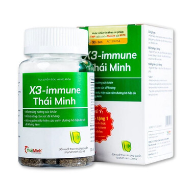 X3-immune Thái Minh - Thực phẩm hỗ trợ tăng cường sức khỏe, giảm viêm đường hô hấp (Hộp x 30 viên)