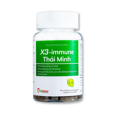 X3-immune Thái Minh - Thực phẩm hỗ trợ tăng cường sức khỏe, giảm viêm đường hô hấp (Hộp x 30 viên)