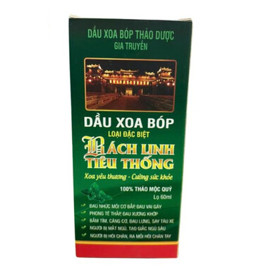 Dầu xoa bóp thảo dược Bách gia tiêu thống Xanh - Giảm đau nhức cơ xương khớpDầu xoa bóp thảo dược Bách gia tiêu thống Xanh - Giảm đau nhức cơ xương khớp