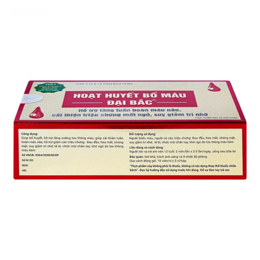 Hoạt Huyết Bổ Máu Đại Bắc – Cải thiện tuần hoàn máu, giảm đau đầu, mất ngủ
