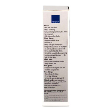 Kem chống hăm Abena Zinc Ointment ngăn ngừa chứng hăm tã, cấp ẩm cho da (15ml)