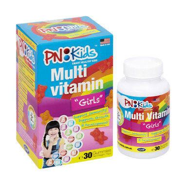 Kẹo dẻo PN Kids Multi Vitamin Girls bổ sung vitamin, hỗ trợ hệ miễn dịch (Hộp 30 viên)