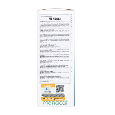 Viên uống Menacal - Hỗ trợ bổ sung canxi và vitamin cho xương chắc khỏe (Hộp 60 viên)
