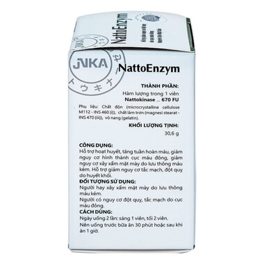 Viên uống NattoEnzym DHG - Hỗ Trợ hoạt huyết, tăng tuần hoàn máu, giảm nguy cơ đột quỵ