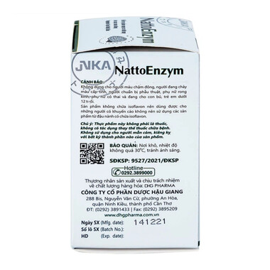 Viên uống NattoEnzym DHG - Hỗ Trợ hoạt huyết, tăng tuần hoàn máu, giảm nguy cơ đột quỵ